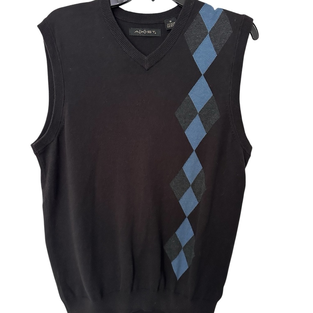 Axist Black and Blue V-Neck Sweater - Men’s Size Medium